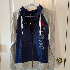 Nike Blue and Gray Red Sox Hoodie